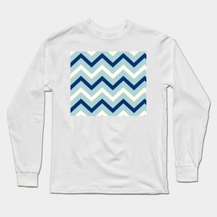 Marine zig zag - clear blue sky Long Sleeve T-Shirt